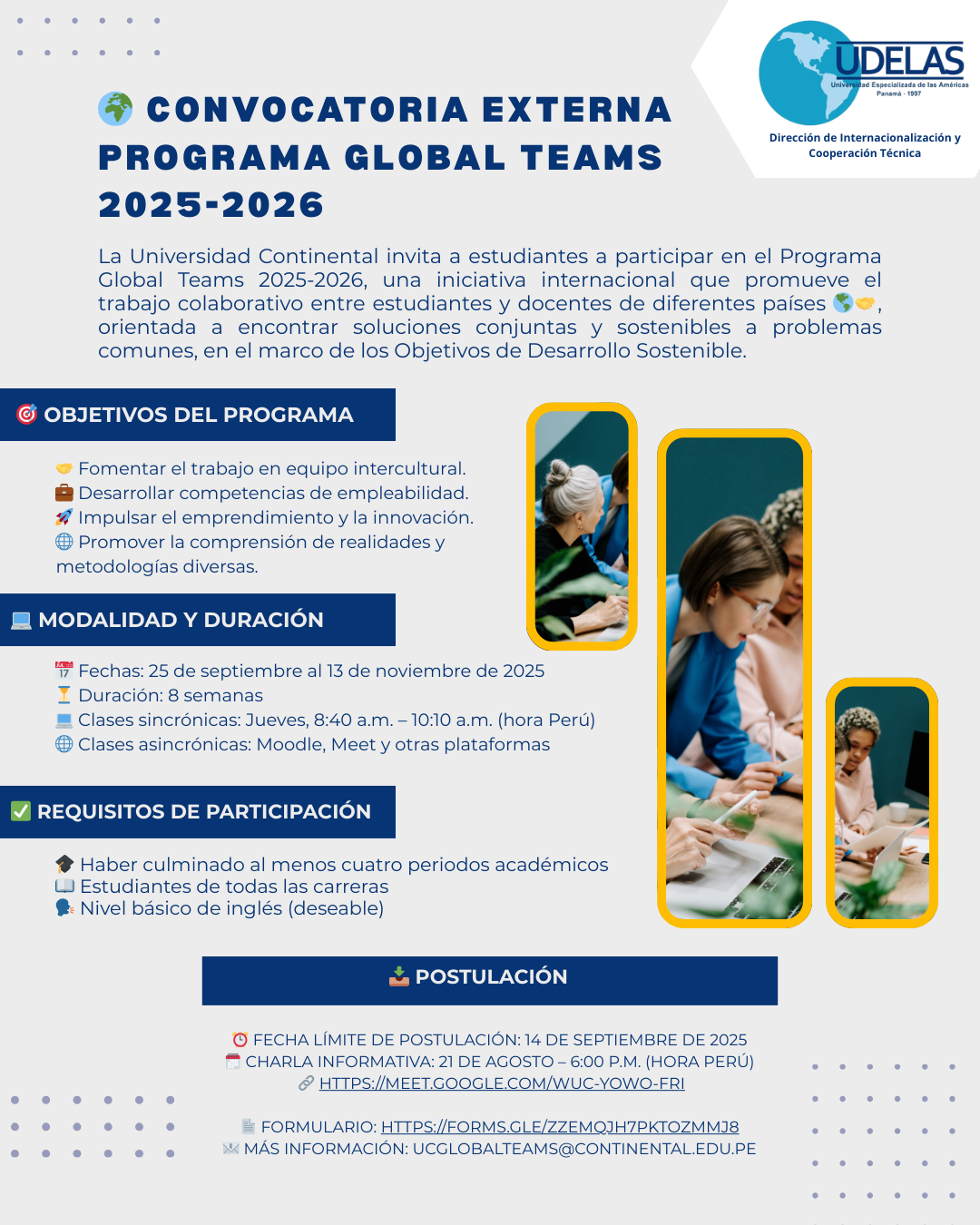 Convocatoria Externa – Programa Global Teams 2025-2026